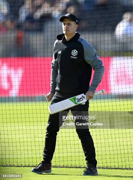 Manchester Originals coach Simon Katich during the The Hundred match between Manchester Originals Men and Northern Superchargers Men at Emirates Old...