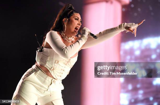 Kali Uchis performs during the 2022 Outside Lands Music and Arts Festival at Golden Gate Park on August 06, 2022 in San Francisco, California.