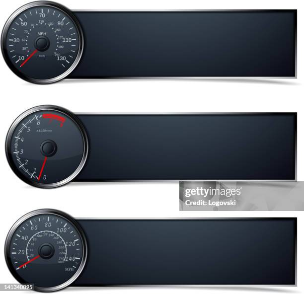 speed banners - odometer stock illustrations