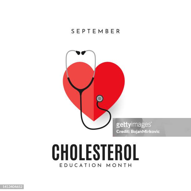 ilustraciones, imágenes clip art, dibujos animados e iconos de stock de mes de la educación sobre el colesterol, septiembre. vector - colesterol