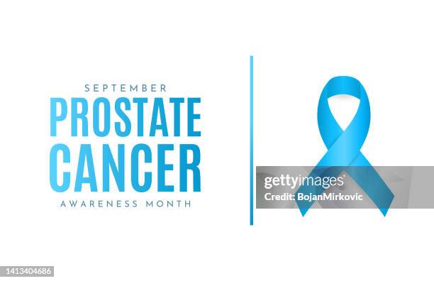 ilustraciones, imágenes clip art, dibujos animados e iconos de stock de tarjeta del mes de concientización sobre el cáncer de próstata, septiembre. vector - mes