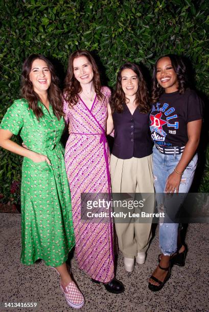 Arcy Carden, Geena Davis, Abbi Jacobson and Chante Adams attend Cinespia's screening of 'A League of Their Own' held at Hollywood Forever on August...