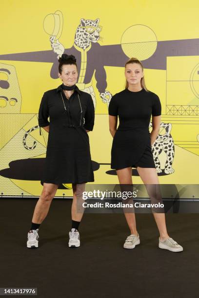 Director Sylvie Verheyde and Flavie Delangle attend the 75th Locarno Film Festival photocall on August 07, 2022 in Locarno, Switzerland.