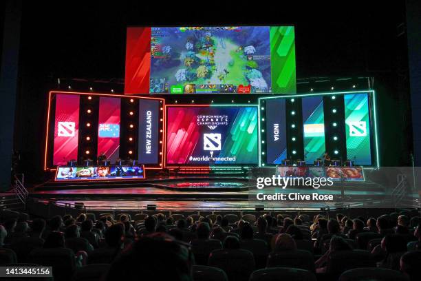 General view of play during the DOTA 2 Third Place match between New Zealand and India during the Commonwealth Esports Championships on day ten of...