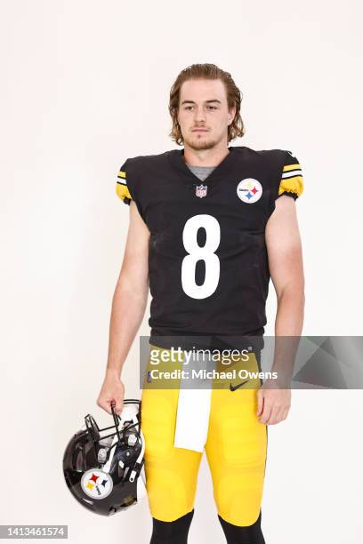 Kenny Pickett of the Pittsburgh Steelers poses for a portrait during the NFLPA Rookie Premiere on May 21, 2022 in Los Angeles, California
