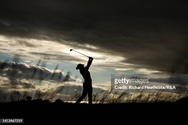 In Gee Chun of South Korea plays their second shot on the 17th hole during Day Four of the AIG Women's Open at Muirfield on August 07, 2022 in...