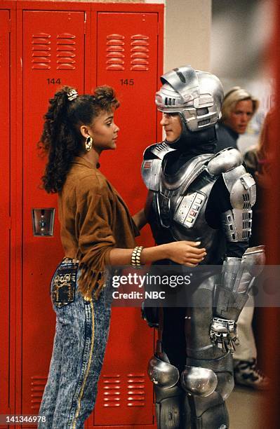 Screech's Birthday" Episode 19 -- Air Date -- Pictured: Lark Voorhies as Lisa Turtle, Dustin Diamond as Screech Powers -- Photo by: Alice S....