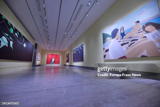 Some of the works on display at the exhibition on the American painter Alex Katz, at the Thyssen-Bornemisza Museum, on August 7 in Madrid, Spain....