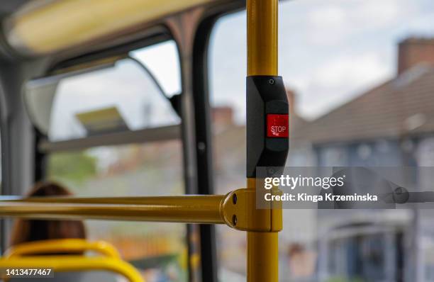 stop button - bus stock pictures, royalty-free photos & images