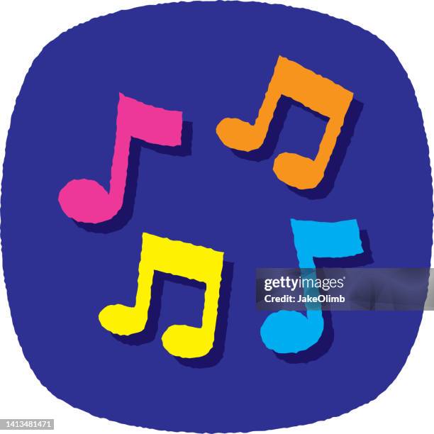 music notes doodle 4 - jukebox stock illustrations