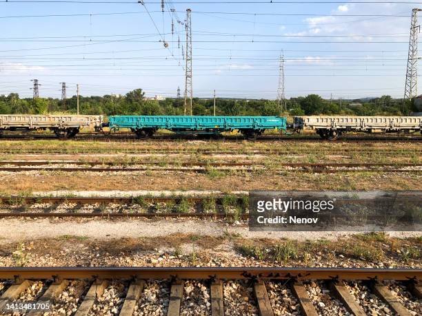 freight train at plovdiv central station - rail freight stock pictures, royalty-free photos & images