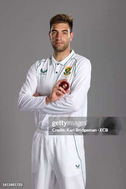 Duanne Olivier of South Africa poses during a portrait session at The Spitfire Ground on August 07, 2022 in Canterbury, England.