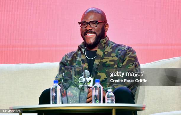 Tyler Perry speaks onstage during 2022 InvestFest at Georgia World Congress Center on August 07, 2022 in Atlanta, Georgia.