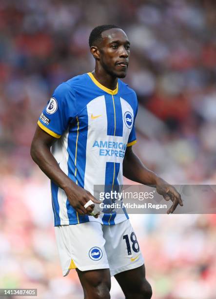 Danny Welbeck of Brighton in action during the Premier League match between Manchester United and Brighton & Hove Albion at Old Trafford on August...