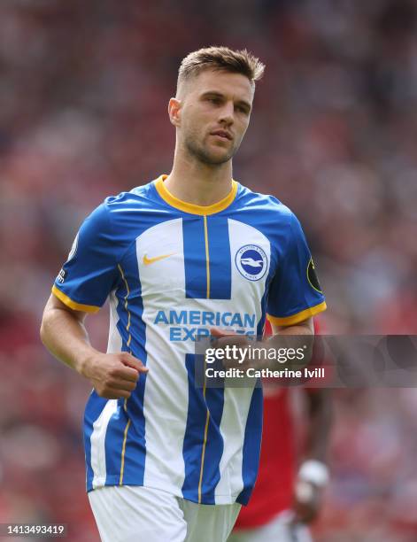 Joel Veltman of Brighton during the Premier League match between Manchester United and Brighton & Hove Albion at Old Trafford on August 07, 2022 in...