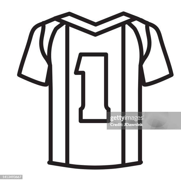 back to school sports jersey shirt icon - editable stroke - sports jersey 幅插畫檔、美工圖案、卡通及圖標