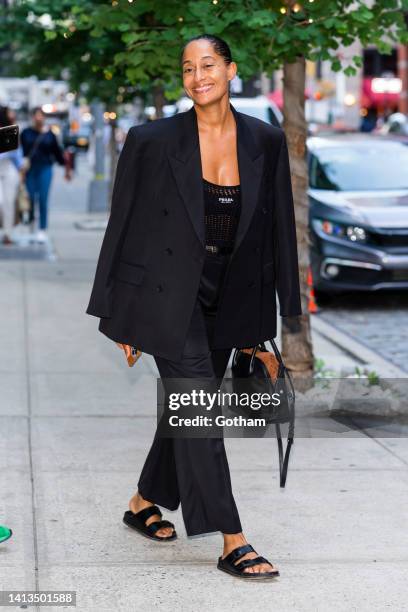 Tracee Ellis Ross is seen in SoHo on August 07, 2022 in New York City.