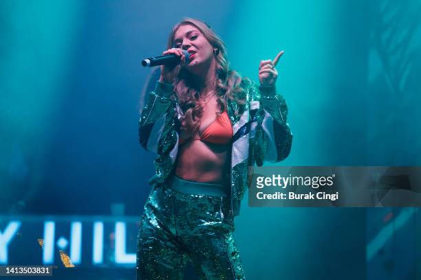Becky Hill performs at South Facing Festival at Crystal Palace Park on August 07, 2022 in London, England.