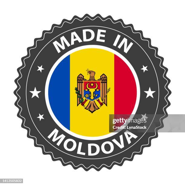 Aufkleber Nationalitätenkennzeichen Moldau – Ovaler Sticker Flagge MD, 12x8 Cm