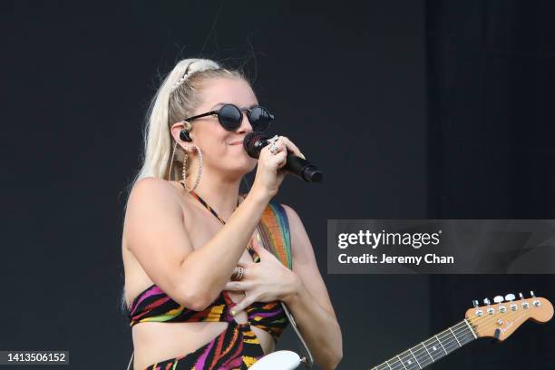 Lindsay Ell performs during day 4 of the 2022 Boots And Hearts Music Festival at Burl's Creek Event Grounds on August 07, 2022 in Oro Station,...