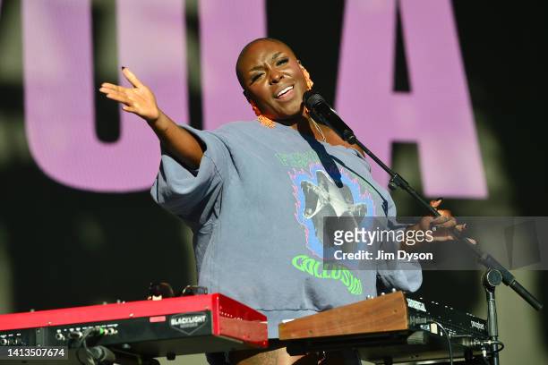 Laura Mvula performs on stage during the Wilderness Festival at Cornbury Park on August 07, 2022 in Charlbury, United Kingdom.