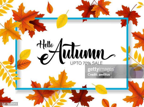 stockillustraties, clipart, cartoons en iconen met autumn sale - vallen