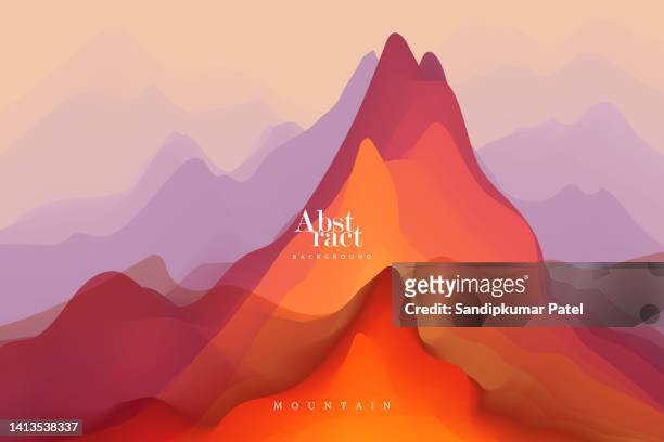 abstract background with dynamic effect. trendy gradients. - volcano illustration stock illustrations