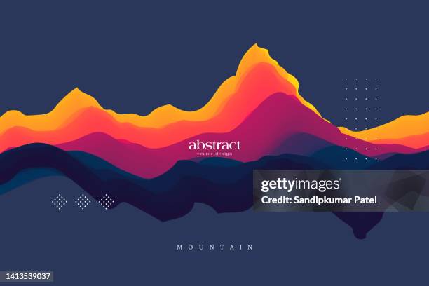 abstrakter wellenhintergrund für banner, flyer und poster. dynamischer effekt. - mountain stock-grafiken, -clipart, -cartoons und -symbole