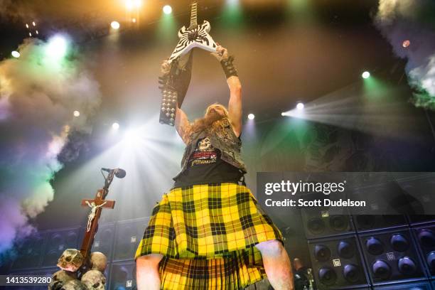 Guitarist Zakk Wylde of Black Label Society performs onstage at Hollywood Palladium on July 29, 2022 in Los Angeles, California.