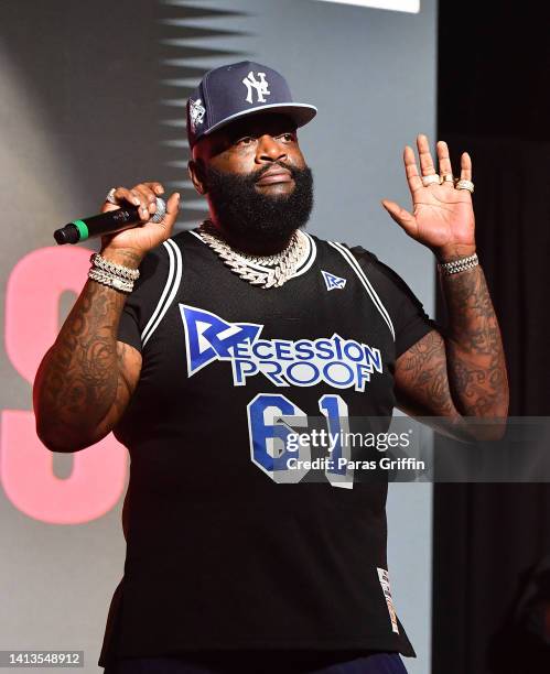 Rapper Rick Ross performs onstage during 2022 InvestFest at Georgia World Congress Center on August 07, 2022 in Atlanta, Georgia.