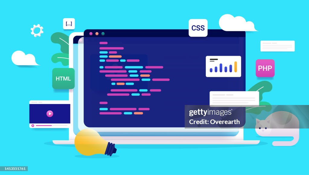 Computer Image Web File Web Development On Computer Screen High-Res Vector Graphic - Getty Images