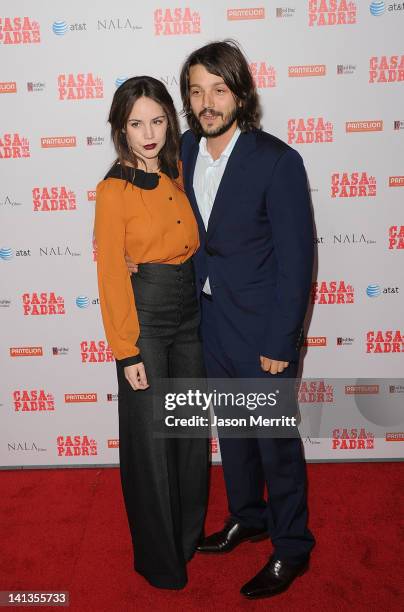 Actors Camila Sodi and Diego Luna arrive at the premiere of Pantelion Films' "Casa De Mi Padre" at Grauman's Chinese Theatre on March 14, 2012 in...