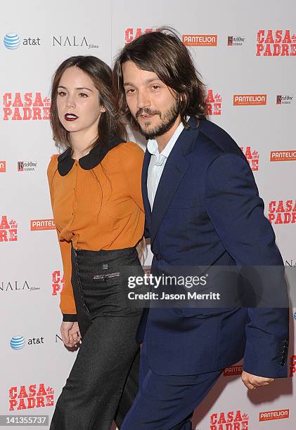 Actors Camila Sodi and Diego Luna arrive at the premiere of Pantelion Films' "Casa De Mi Padre" at Grauman's Chinese Theatre on March 14, 2012 in...
