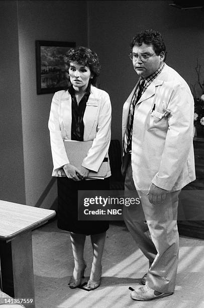 My Aim is True" Episode 6 -- Pictured: Sagan Lewis as Doctor Jacqueline Wade, Stephen Furst as Doctor Elliot Axelrod -- Photo by: Jack Hamilton/NBCU...
