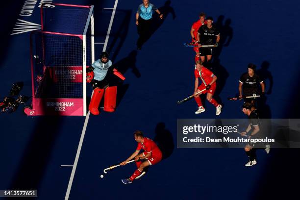 Benjamin Francis of Team Wales competes during the Men's Hockey - Classification 5-6 match between New Zealand and Wales on day ten of the Birmingham...