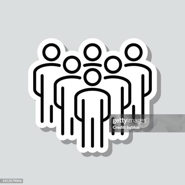 team. icon sticker on gray background - chief executives committee meeting stock illustrations