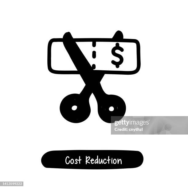 cost reduction icon. trendy style vector illustration symbol - lowering stock illustrations