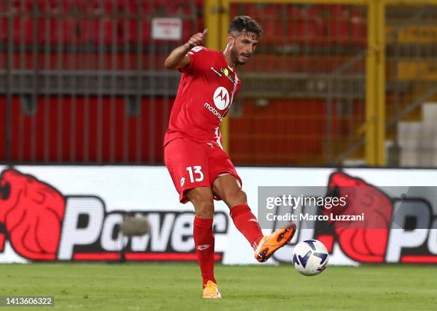 Andrea Ranocchia of AC Monza in action during the Coppa Italia match between AC Monza and Frosinone Calcio at Stadio Brianteo on August 07, 2022 in...