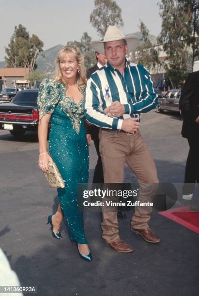 Garth Brooks and Sandy Mahl during 30th Annual Academy of Country Music Awards at Universal Amphitheatre in Universal City, California, United...