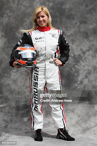 Marussia test driver Maria de Villota of Spain attends the drivers portrait session during previews to the Australian Formula One Grand Prix at the...