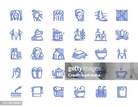 Spa Elements Hand Drawn Line Icon Set Spa Elements Hand Drawn Line Icon Set
