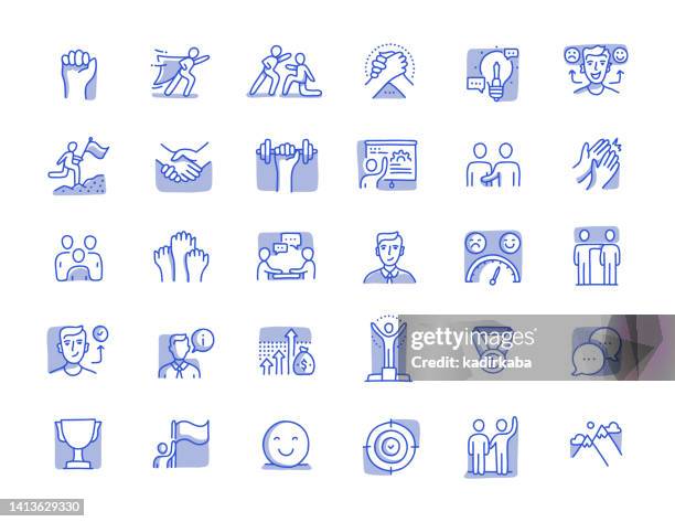 motivation hand drawn line icon set - teacher appreciation stock illustrations