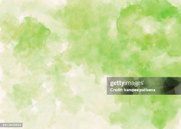 hand drawn watercolor green paint on canvas - mottled stock pictures, royalty-free photos & images
