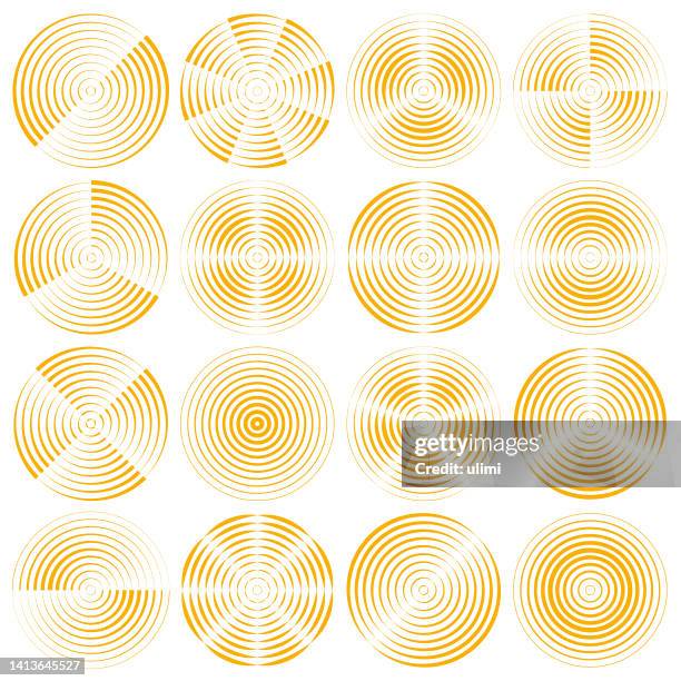 circle design elements - concentric rings vector line stock illustrations