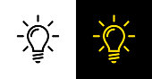 Light bulb icon. Energy and thinking symbol.