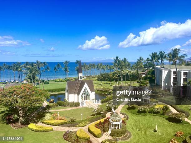 Aerial view of the Grand Wailea, a luxury hotel in Kihei, Hawaii on the island of Maui, July 26, 2022. Photo courtesy Sftm.