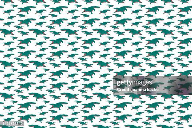 seamless pattern of wild animals, crocodiles, crocodiles - mosaico stock pictures, royalty-free photos & images