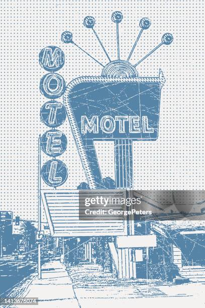 vintage motel - motel stock illustrations