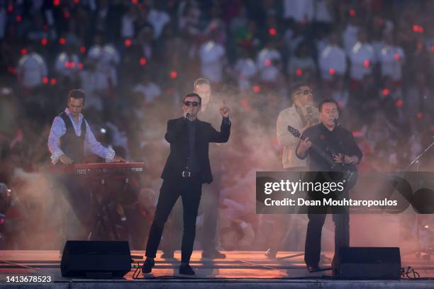 Performs during the Birmingham 2022 Commonwealth Games Closing Ceremony at Alexander Stadium on August 08, 2022 on the Birmingham, England.