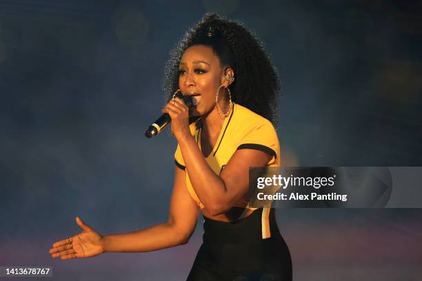 Beverley Knight performs during the Birmingham 2022 Commonwealth Games Closing Ceremony at Alexander Stadium on August 08, 2022 on the Birmingham,...